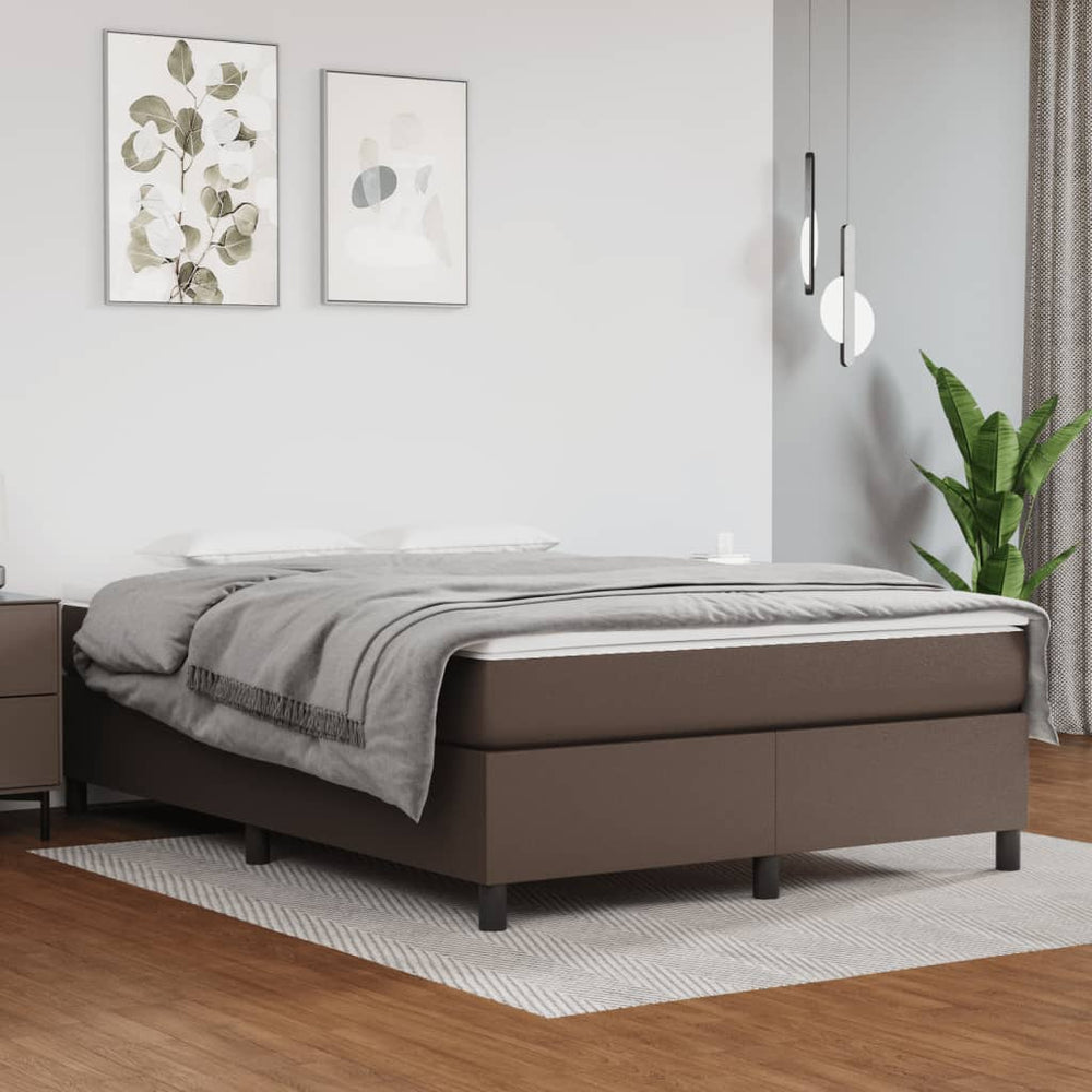 vidaXL Faux Leather Divan Bed Frame Brown 140x200 cm