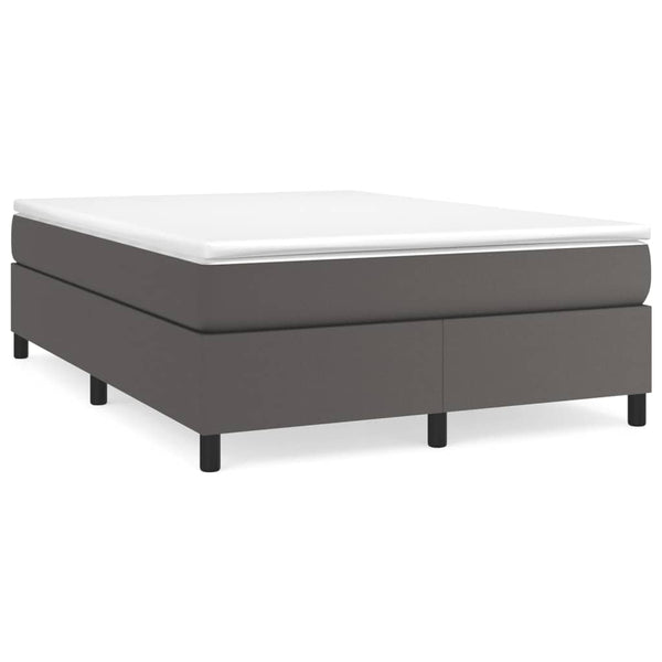 vidaXL Box Spring Bed Frame Grey 140x200 cm Faux Leather