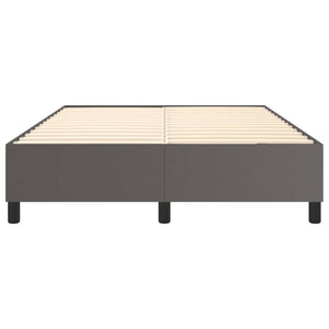 vidaXL Box Spring Bed Frame Grey 140x200 cm Faux Leather