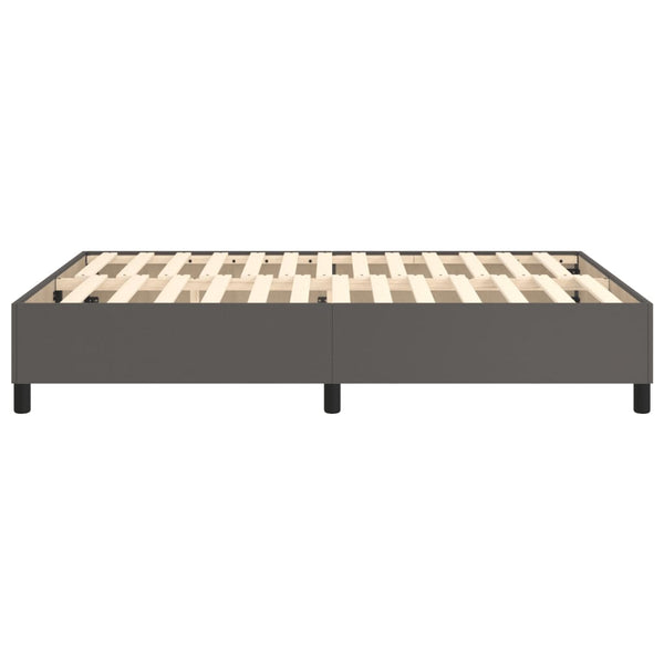 vidaXL Box Spring Bed Frame Grey 140x200 cm Faux Leather