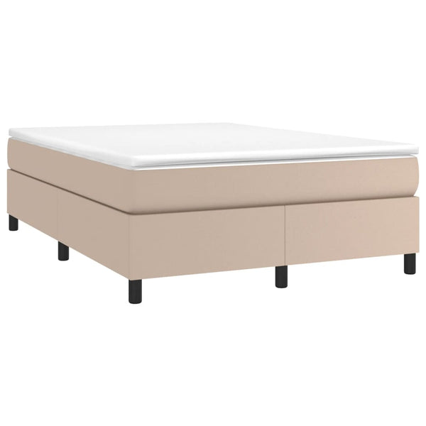 vidaXL Box Spring Bed Frame Cappuccino Brown 140x200 cm Faux Leather