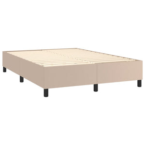 vidaXL Box Spring Bed Frame Cappuccino Brown 140x200 cm Faux Leather