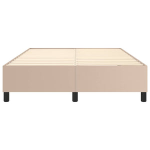 vidaXL Box Spring Bed Frame Cappuccino Brown 140x200 cm Faux Leather