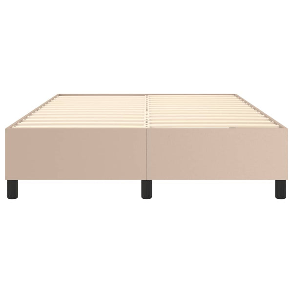 vidaXL Box Spring Bed Frame Cappuccino Brown 140x200 cm Faux Leather