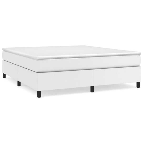 vidaXL Box Spring Bed Frame White 160x200 cm Faux Leather