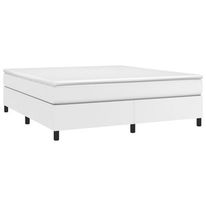 vidaXL Box Spring Bed Frame White 160x200 cm Faux Leather