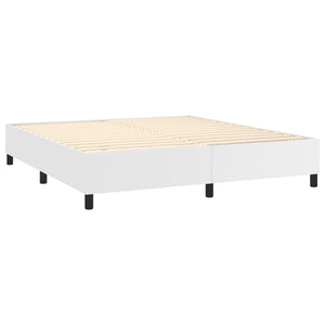 vidaXL Box Spring Bed Frame White 160x200 cm Faux Leather