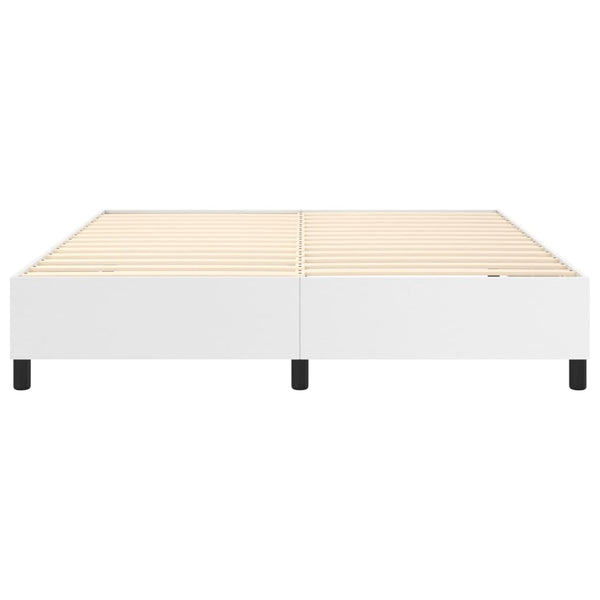 vidaXL Box Spring Bed Frame White 160x200 cm Faux Leather