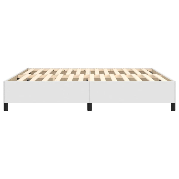 vidaXL Box Spring Bed Frame White 160x200 cm Faux Leather