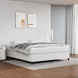 vidaXL Box Spring Bed Frame White 160x200 cm Faux Leather