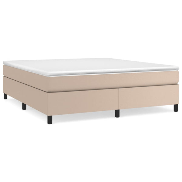 vidaXL Box Spring Bed Frame Cappuccino Brown 160x200 cm Faux Leather