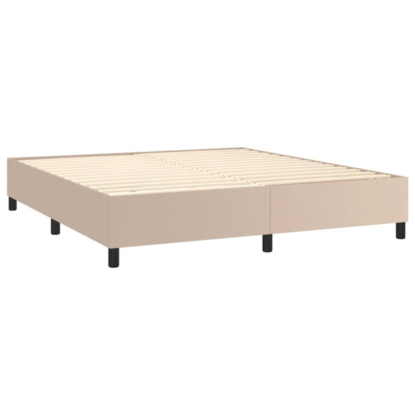vidaXL Box Spring Bed Frame Cappuccino Brown 160x200 cm Faux Leather