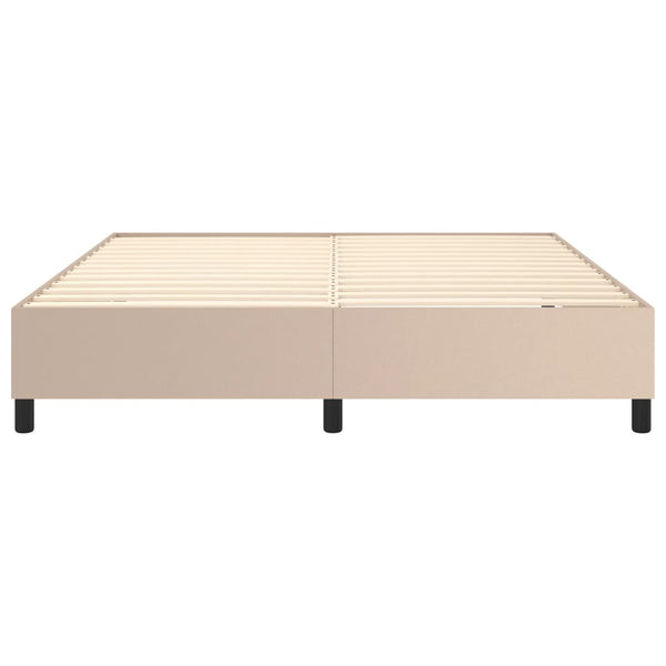 vidaXL Box Spring Bed Frame Cappuccino Brown 160x200 cm Faux Leather