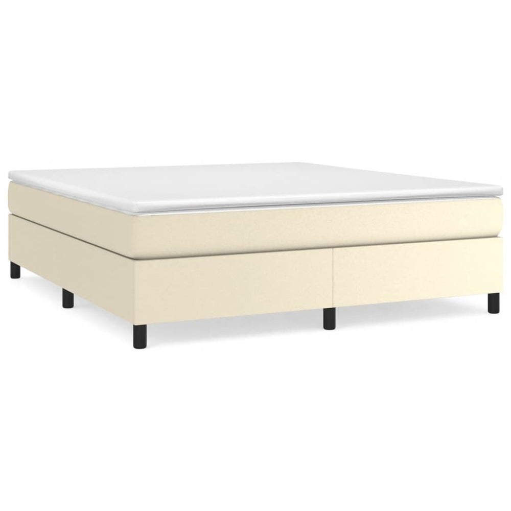 vidaXL Cream Box Spring Bed Frame 180x200 cm Artificial Leather
