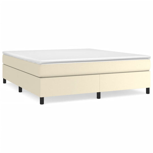 vidaXL Cream Box Spring Bed Frame 180x200 cm Artificial Leather