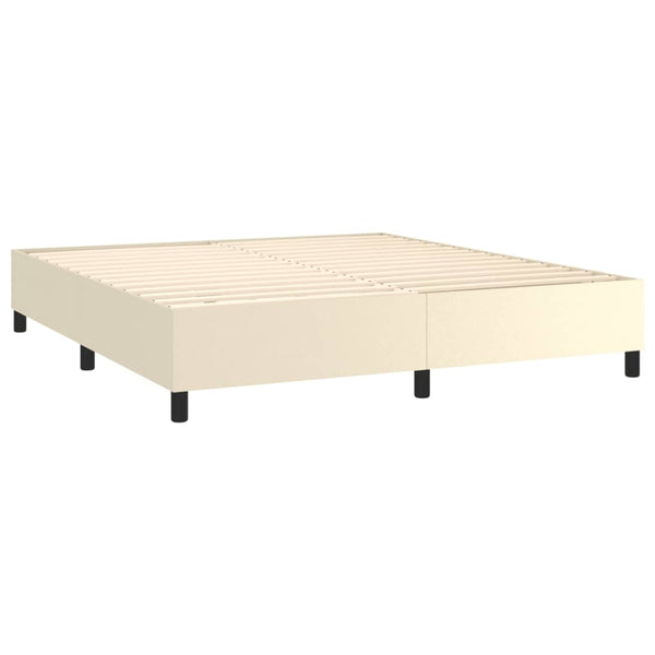 vidaXL Cream Box Spring Bed Frame 180x200 cm Artificial Leather
