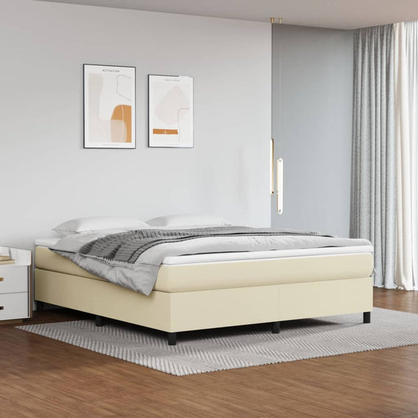 vidaXL Cream Box Spring Bed Frame 180x200 cm Artificial Leather