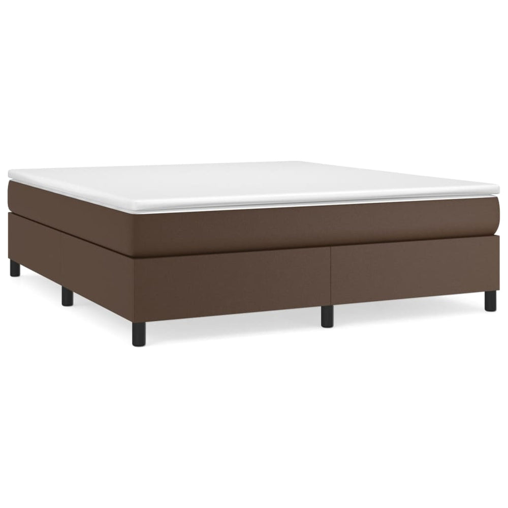 vidaXL Brown Box Spring Bed Frame 180x200 cm Faux Leather