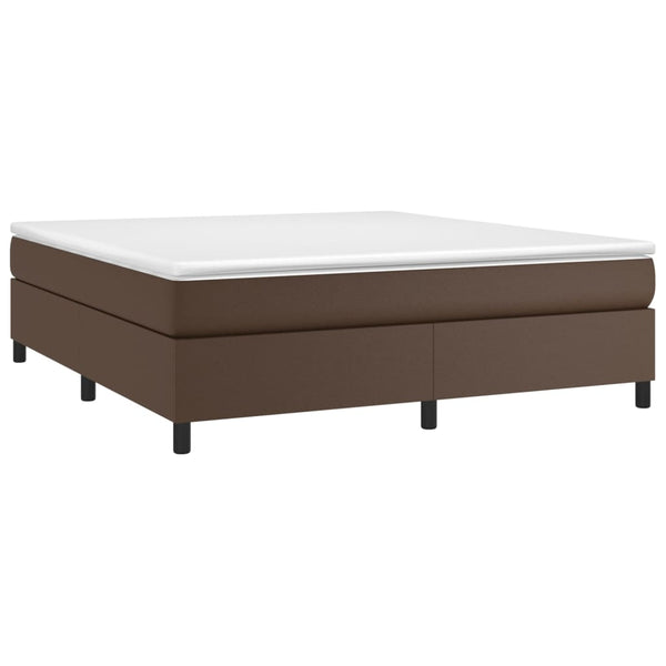 vidaXL Brown Box Spring Bed Frame 180x200 cm Faux Leather