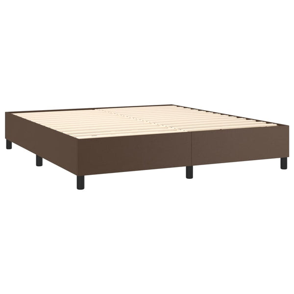 vidaXL Brown Box Spring Bed Frame 180x200 cm Faux Leather