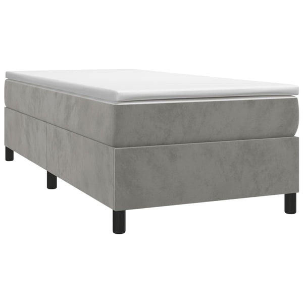 vidaXL Box Spring Bed Frame Light Gray 90x190 cm Velvet