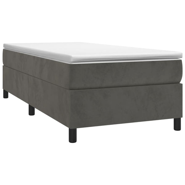 vidaXL Dark Grey Velvet Box Spring Bed Frame 90x190 cm