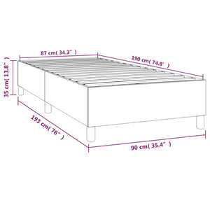 vidaXL Dark Grey Velvet Box Spring Bed Frame 90x190 cm