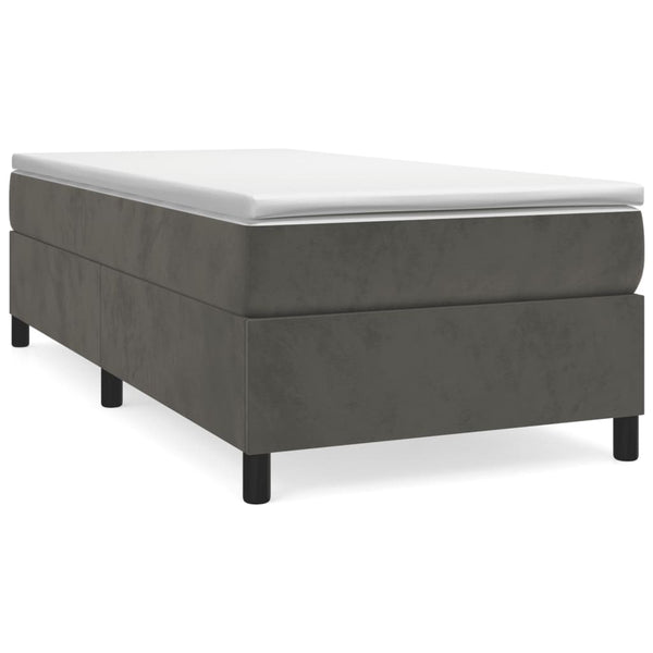 vidaXL Dark Grey Box Spring Bed Frame 90x200 cm Velvet