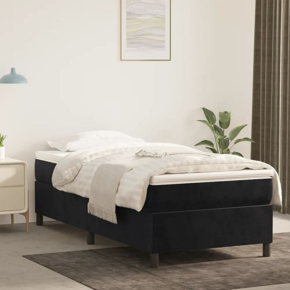 vidaXL Box Spring Bed Frame Black 90x200 cm Velvet