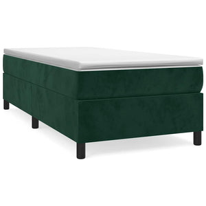 vidaXL Dark Green Box Spring Bed Frame 90x200 cm Velvet