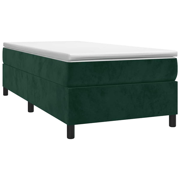 vidaXL Dark Green Box Spring Bed Frame 90x200 cm Velvet