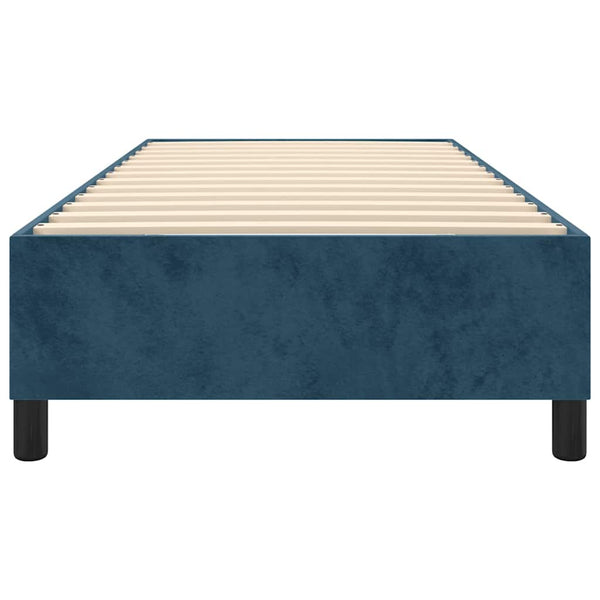 vidaXL Dark Blue Box Spring Bed Frame 90x200 cm Velvet
