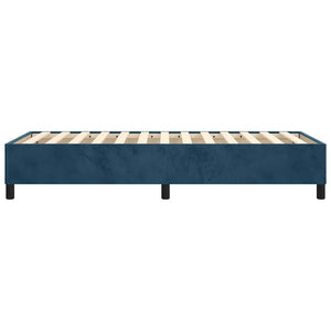 vidaXL Dark Blue Box Spring Bed Frame 90x200 cm Velvet
