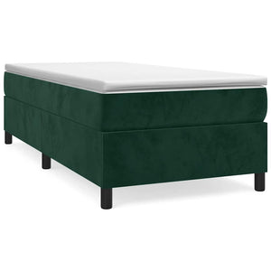 vidaXL Dark Green Box Spring Bed Frame 100x200 cm Velvet
