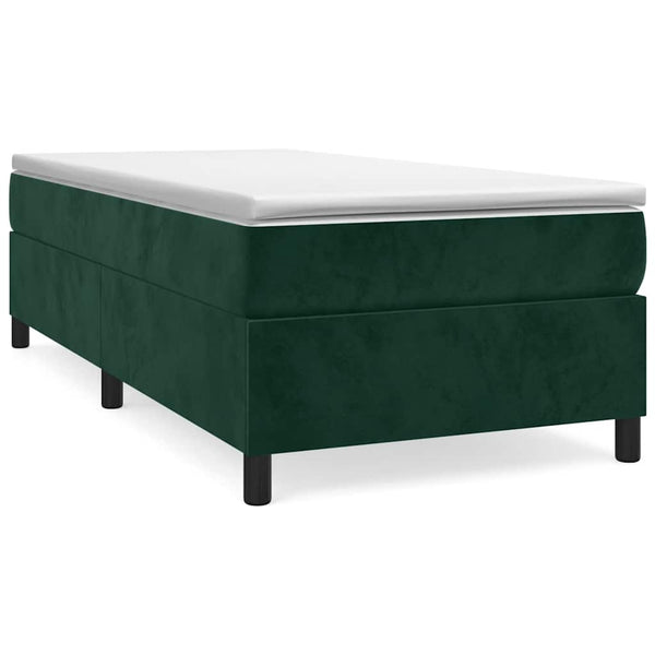 vidaXL Dark Green Box Spring Bed Frame 100x200 cm Velvet