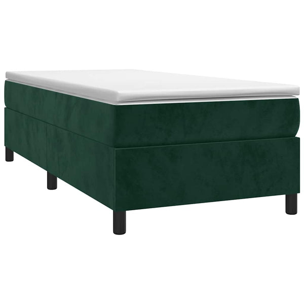 vidaXL Dark Green Box Spring Bed Frame 100x200 cm Velvet