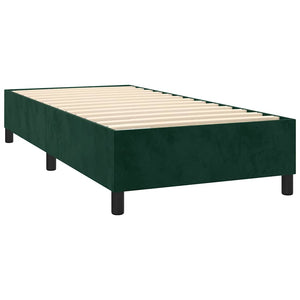 vidaXL Dark Green Box Spring Bed Frame 100x200 cm Velvet