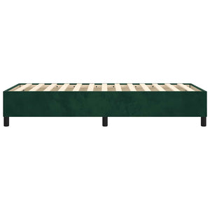 vidaXL Dark Green Box Spring Bed Frame 100x200 cm Velvet