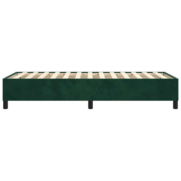 vidaXL Dark Green Box Spring Bed Frame 100x200 cm Velvet