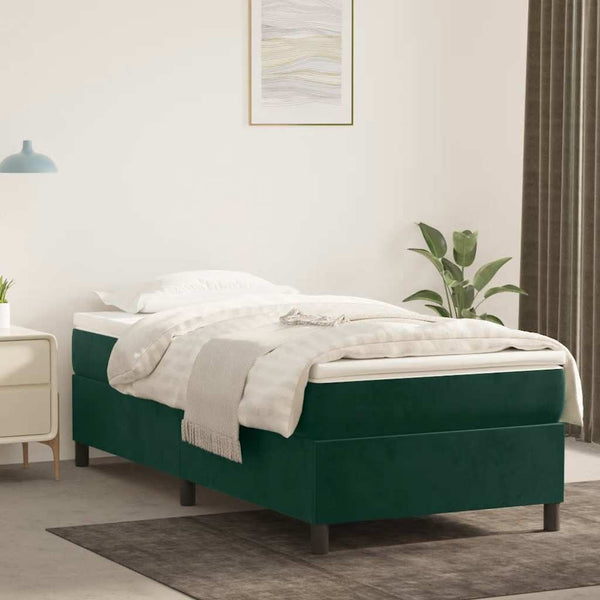 vidaXL Dark Green Box Spring Bed Frame 100x200 cm Velvet