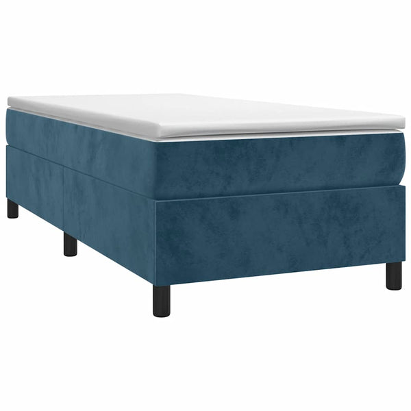 vidaXL Dark Blue Box Spring Bed Frame 100x200 cm Velvet