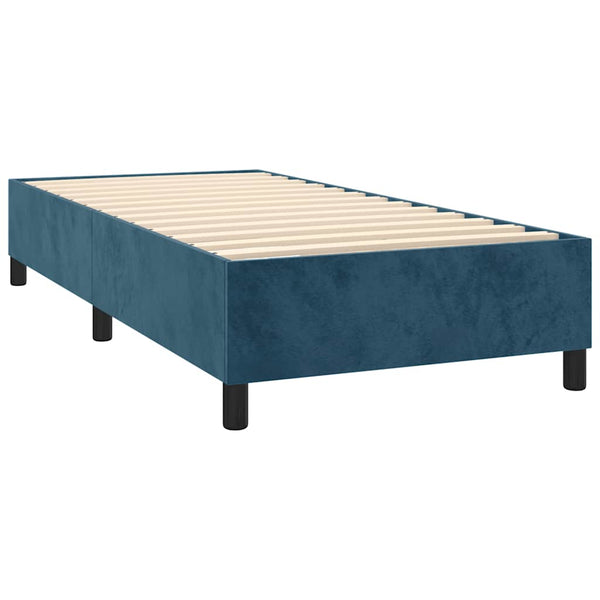 vidaXL Dark Blue Box Spring Bed Frame 100x200 cm Velvet