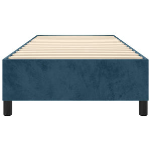 vidaXL Dark Blue Box Spring Bed Frame 100x200 cm Velvet