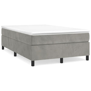 vidaXL Box Spring Bed Frame Light Grey 120x200 cm Velvet
