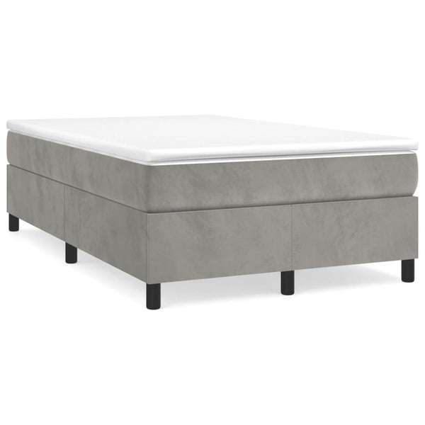 vidaXL Box Spring Bed Frame Light Grey 120x200 cm Velvet