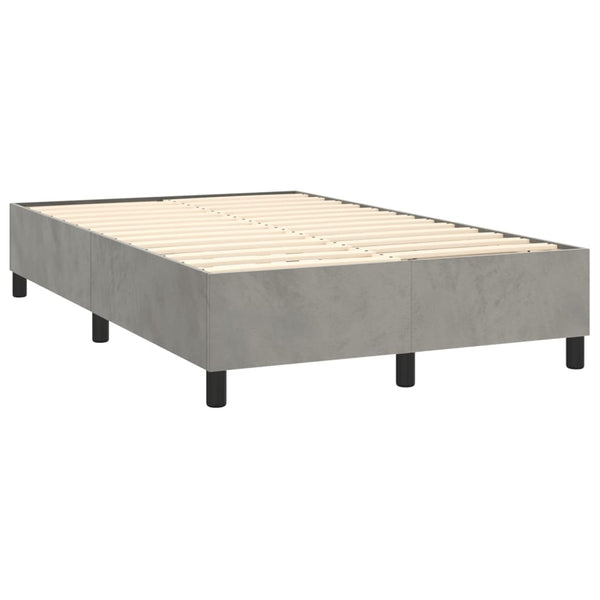vidaXL Box Spring Bed Frame Light Grey 120x200 cm Velvet