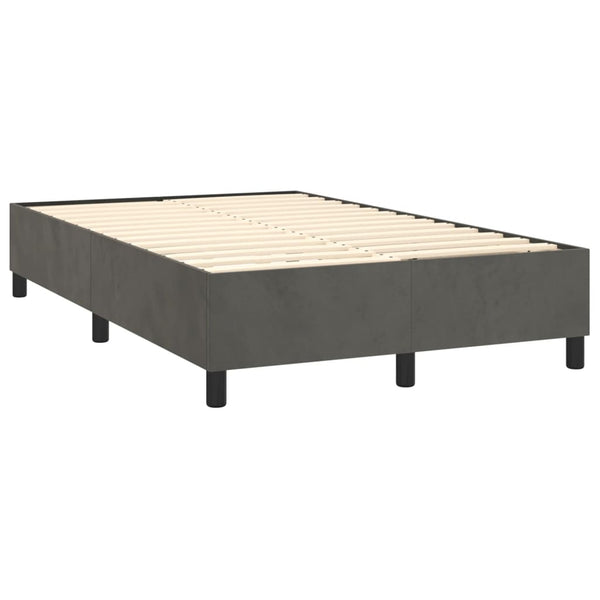 vidaXL Dark Gray Box Spring Bed Frame 120x200 cm Velvet