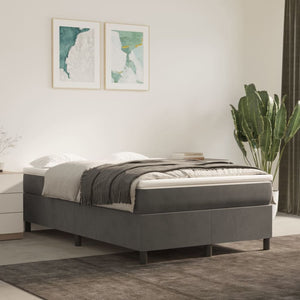 vidaXL Dark Gray Box Spring Bed Frame 120x200 cm Velvet
