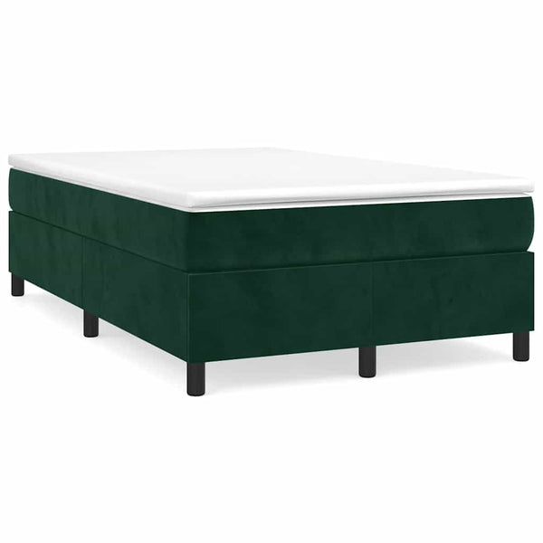 vidaXL Box Spring Bed Frame Dark Green 120x200 cm Velvet