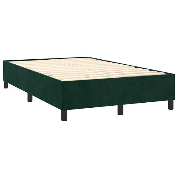 vidaXL Box Spring Bed Frame Dark Green 120x200 cm Velvet